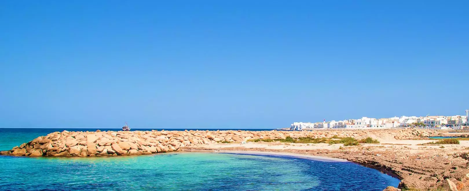 Vue de Mahdia, ville côtière de Tunisie réputée pour ses plages, sa médina et son ambiance authentique