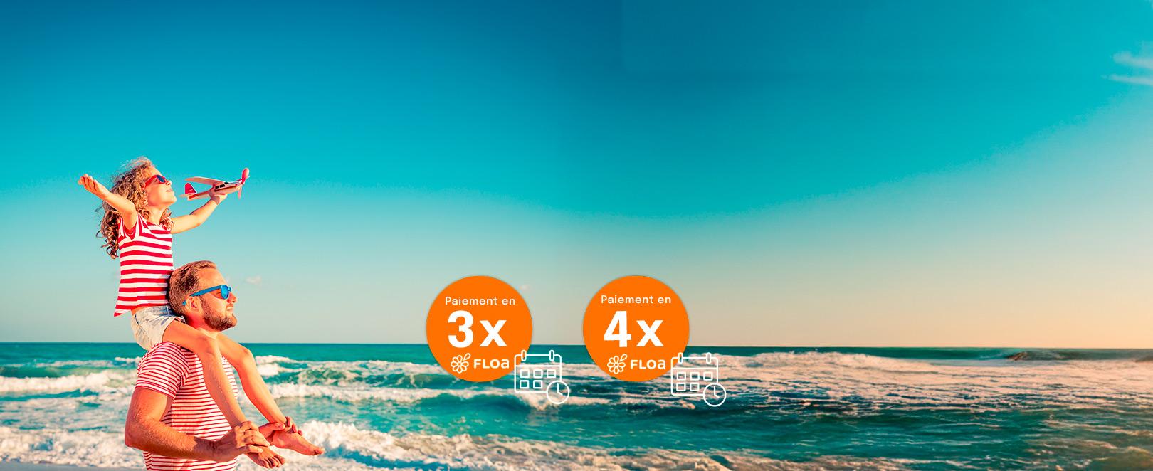 Père fille sur la plage