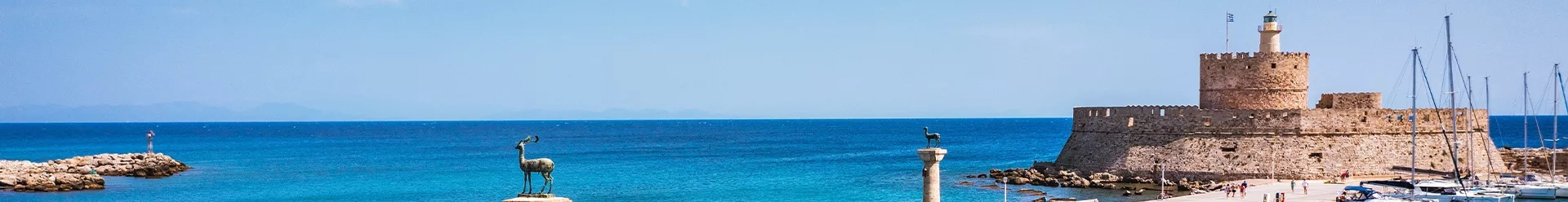 vue sur la mer et le port de Rhodes