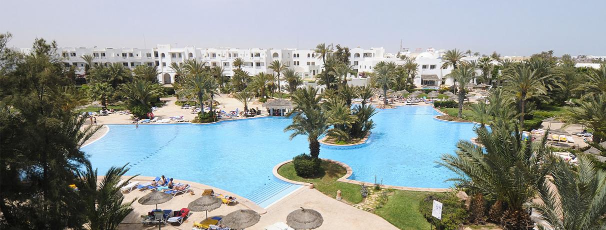 piscine avec palmiers