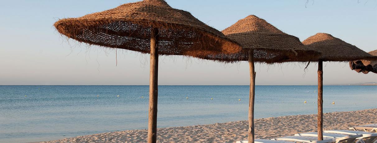 plage avec parasols