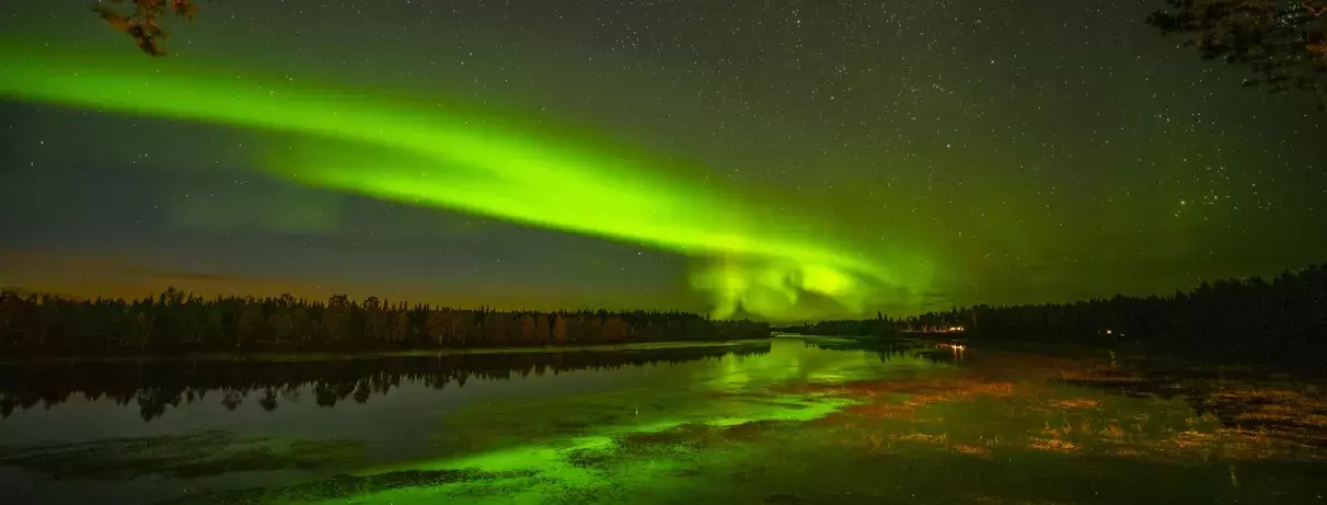 aurores boréales verte