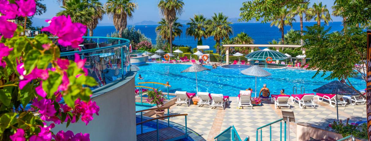 vue sur la piscine 