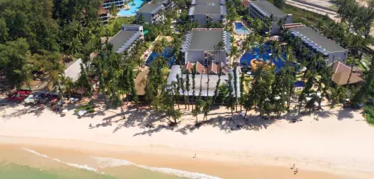 vue d'ensemble de l'hôtel et de la plage