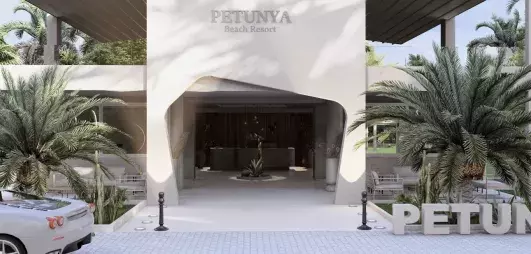 vue de l'entée extérieur de l'hôtel