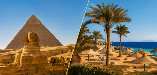Pyramides eyt Sphynx et mer rouge à hurghada tout inclus pour un combiné croisière en egypte