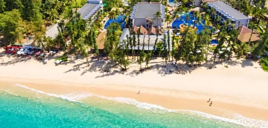 vue d'ensemble de l'hôtel et de la plage
