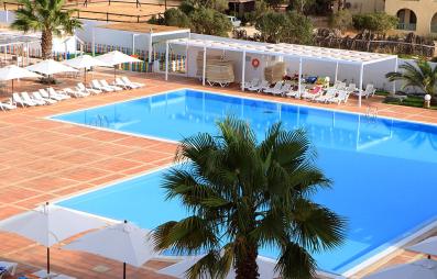 piscine avec palmiers