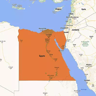 la carte géographique de l'Egypte