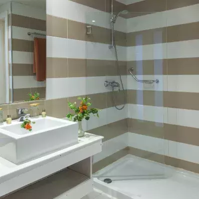 salle de bains avec douche