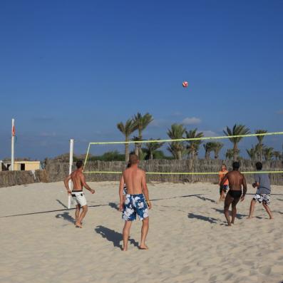 personnes jouant au volley beach