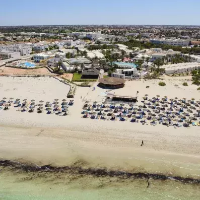 vue aérienne de la plage