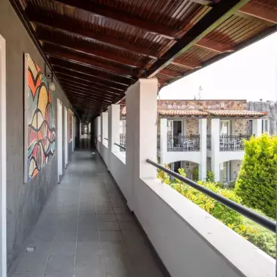 couloir pour accéder aux chambres