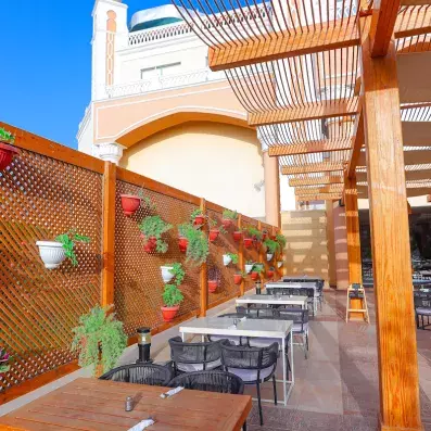 terrasse avec fleurs