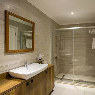 salle de bain avec douche 