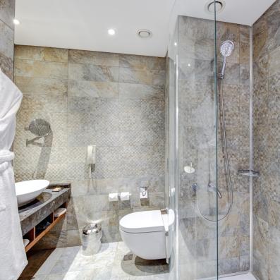 salle de bain avec douche