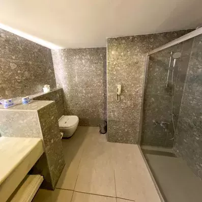 salle de bain avec douche 