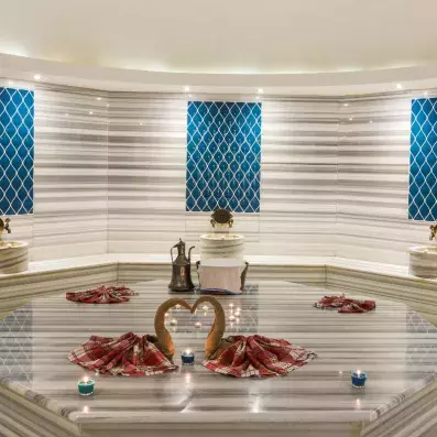 espace de détente avec un hammam