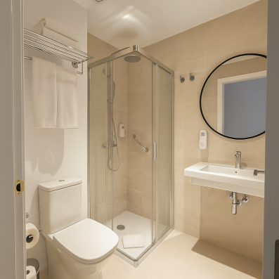 salle de bain avec douche