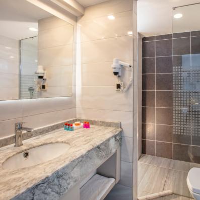 salle de bain avec douche 