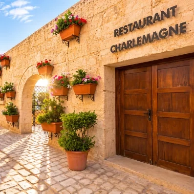 façade en pierre restaurant
