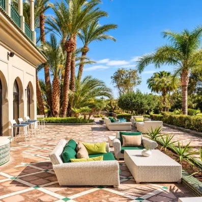 terrasse avec vue sur le jardin