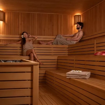 espace de détente avec un sauna