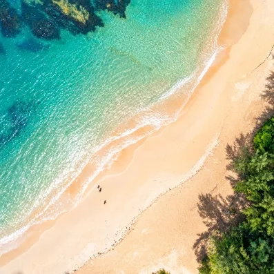 vue aérienne de la plage