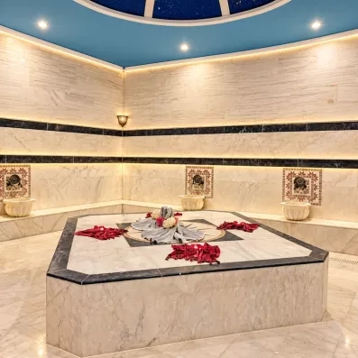 espace de détente avec un beau bain turc