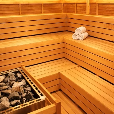 espace de détente avec un sauna 