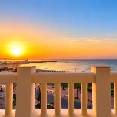 vue du coucher du soleil