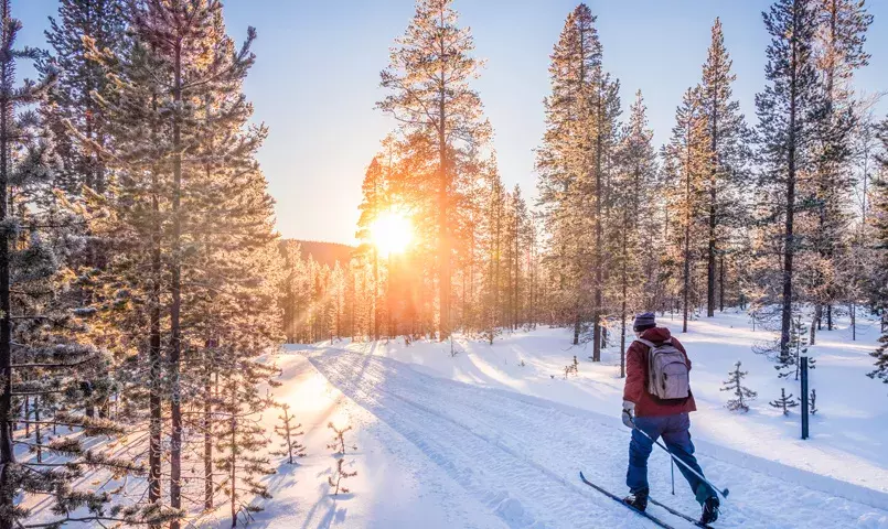 homme faisant du ski de fond