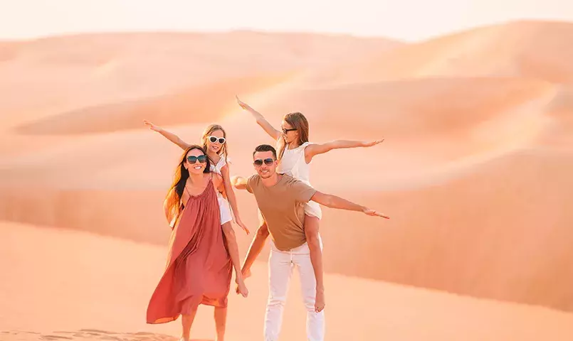 famille dans le désert