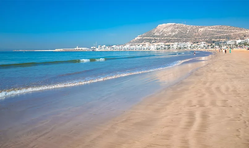 vue sur la plage d'Agadir