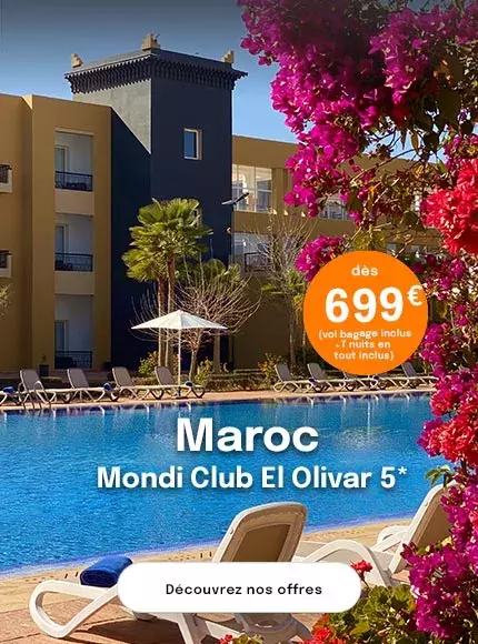 vue sur la piscine du Mondi Club El Olivar à Marrakech avec une offre de séjour à partir de 699€