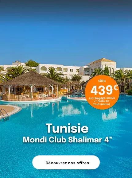 vue sur la piscine du Mondi Club Shalimar à Hammamet avec une offre de séjour à partir de 419€ 