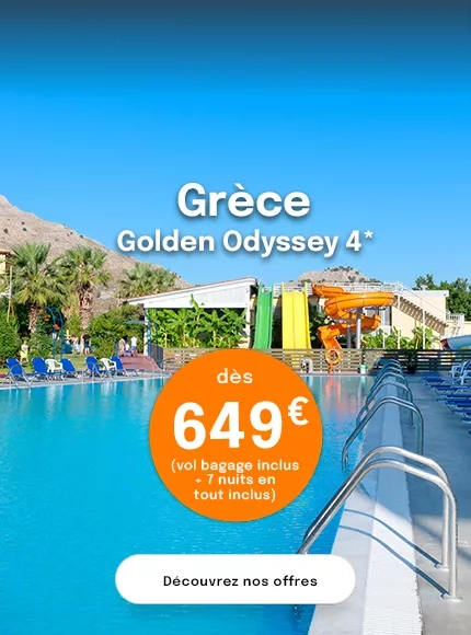 des toboggans aquatiques à l'hôtel Golden Odyssey à Rhodes avec une offre dès 649€
