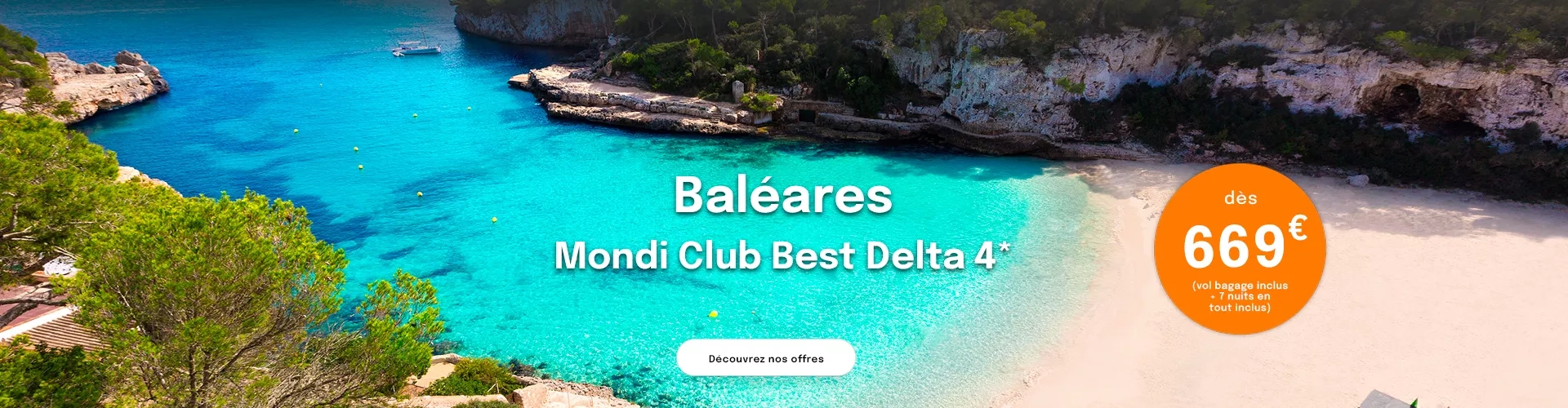 une crique aux eaux turquoise aux Baléares