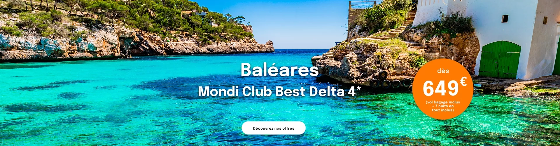 une crique aux eaux turquoise aux Baléares