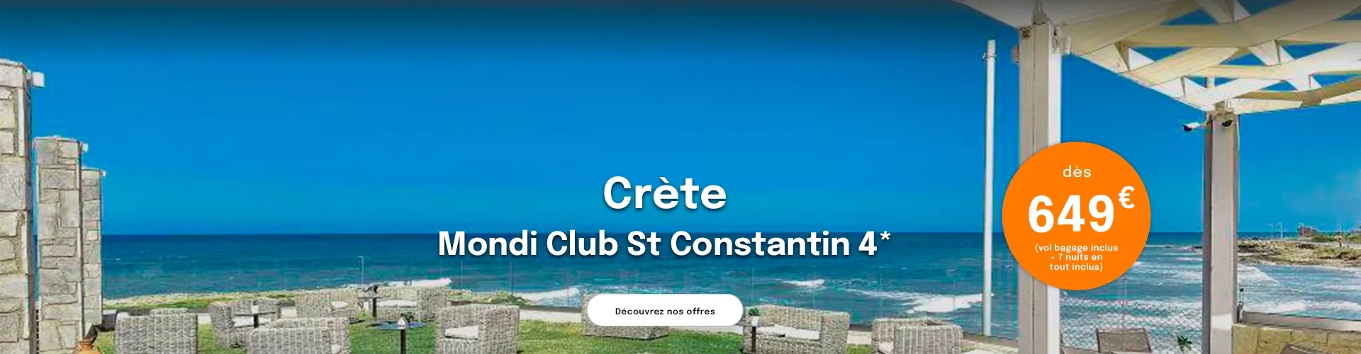 vue sur la mer avec une offre en Crète dès 649€