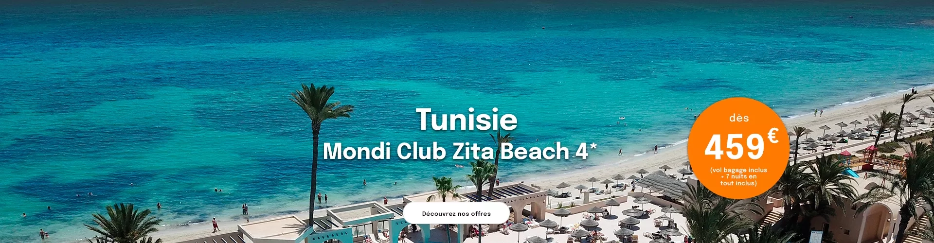 vue sur une plage de Djerba avec une offre dès 459€