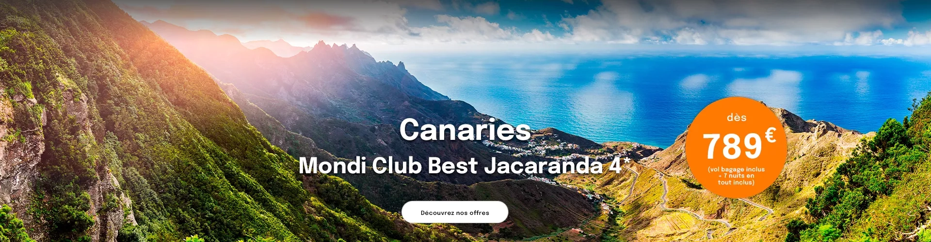Vue sur la mer et des montagnes aux Canaries