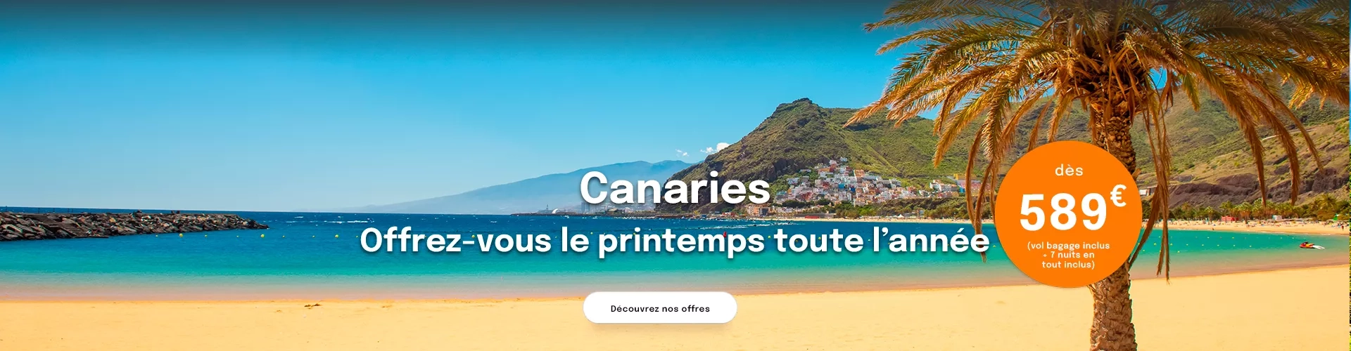 Une plage des Canaries avec une offre dès 589€