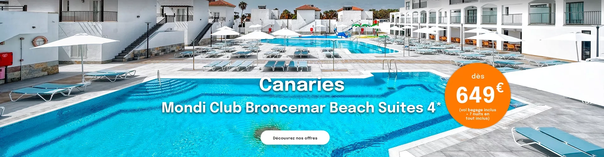 la piscine et les batiments du Mondi Club Broncermar à Fuerteventura avec une offre dès 649€
