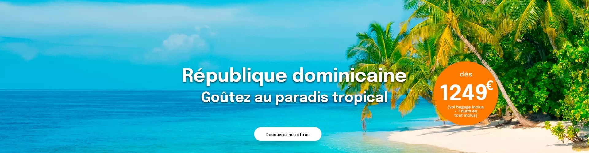 Une plage aux eaux turquoise en République dominicaine avec une offre dès 1249€