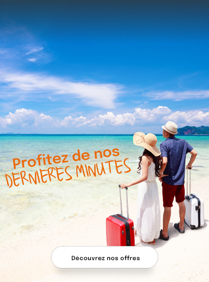 couple avec valises sur la plage
