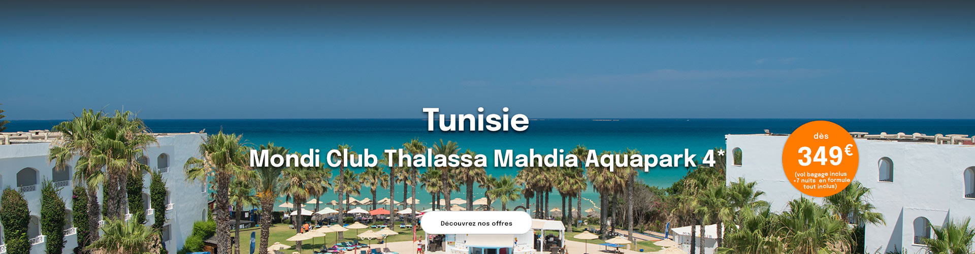 vue de la piscine du mondi club thalassa Mahdia