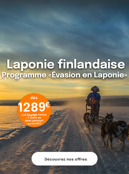 homme et chien de traineau au coucher du soleil