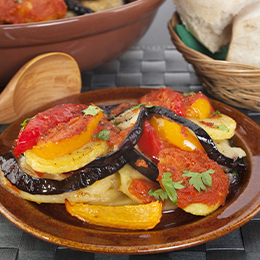 plat d'aubergines et de tomates